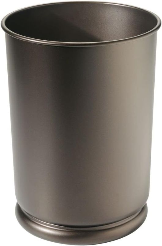 Photo 1 of 
mDesign Slim Round Metal 3 Gallon Tall Trash Can Wastebasket, Garbage Container Bin for Bathroom, Powder Room, Kitchen, Home Office, Kid Playroom 