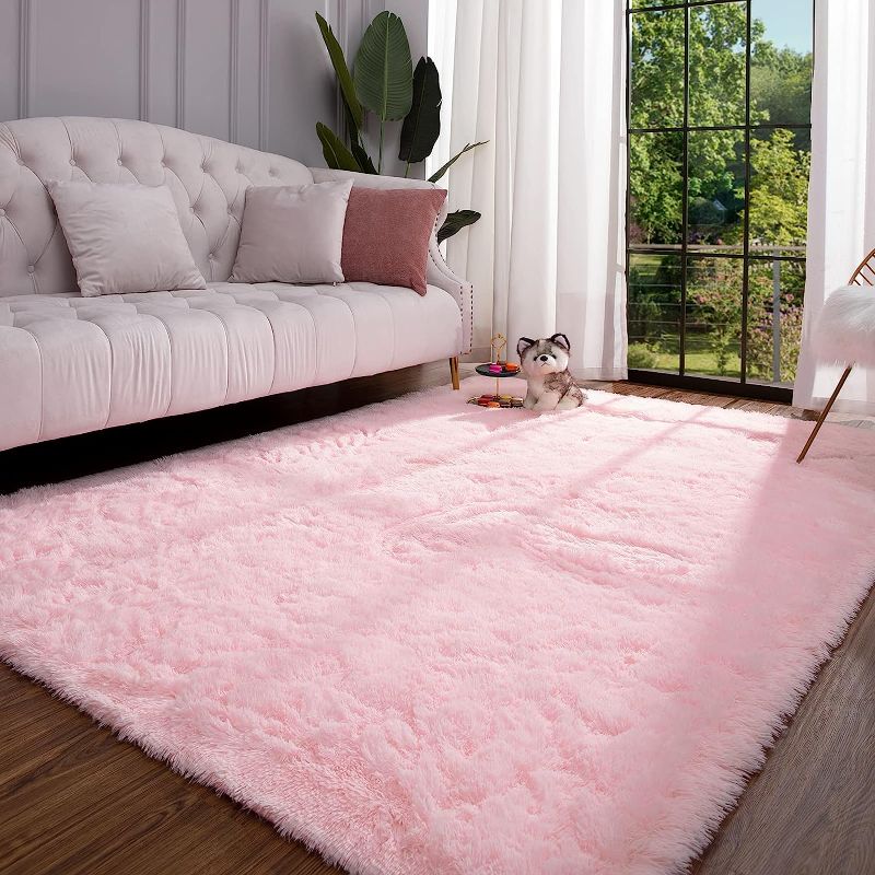 Photo 1 of 
Keeko Premium Fluffy Pink Area Rug Cute Shag Carpet, Extra Soft and Shaggy Carpets, High Pile, Indoor Fuzzy Rugs for Bedroom Girls Kids Living Room Home