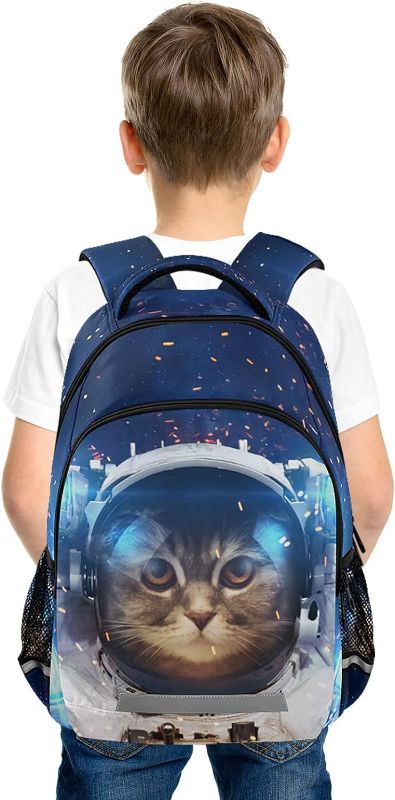 Photo 1 of 
Kids Backpack Cat Astronaut Bookbag Elementary School Bag for Boys Girls Travel Rucksack