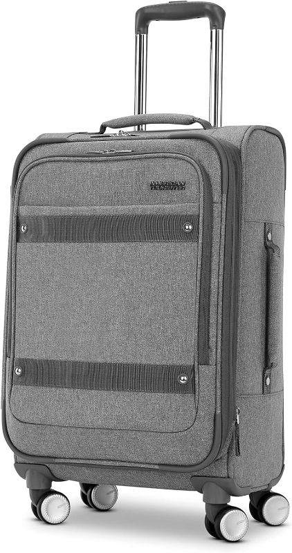 Photo 1 of AMERICAN TOURISTER Whim Softside Expandable Luggage with Spinners, Dove Grey, Carry On