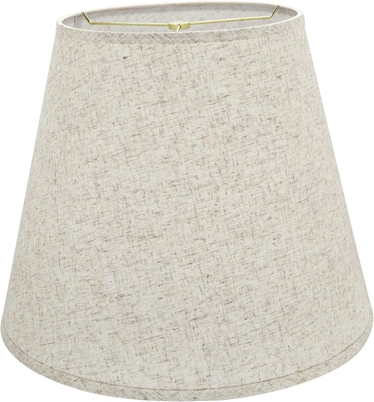 Photo 1 of Aspen Creative 32801 Transitional Bell Shape Spider Construction Lamp Shade in Beige, 18" wide (11" x 18" x 15")