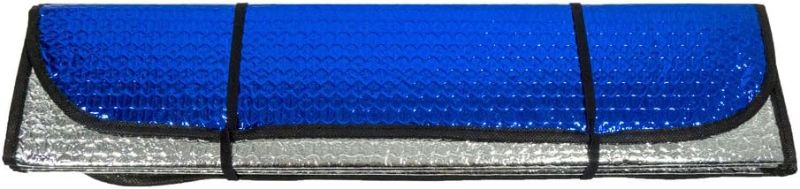 Photo 1 of CLA Reflective Sun Shade for Car Windshield - Blue & Silver. 1 strap