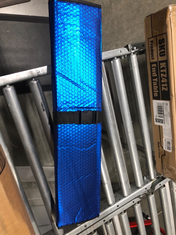 Photo 1 of CLA Reflective Sun Shade for Car Windshield - Blue & Silver. 1 strap