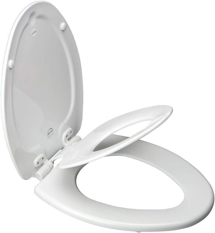 Photo 1 of Bemis (1583SLOW) Elongated Flip Toilet Potty Seat,White
