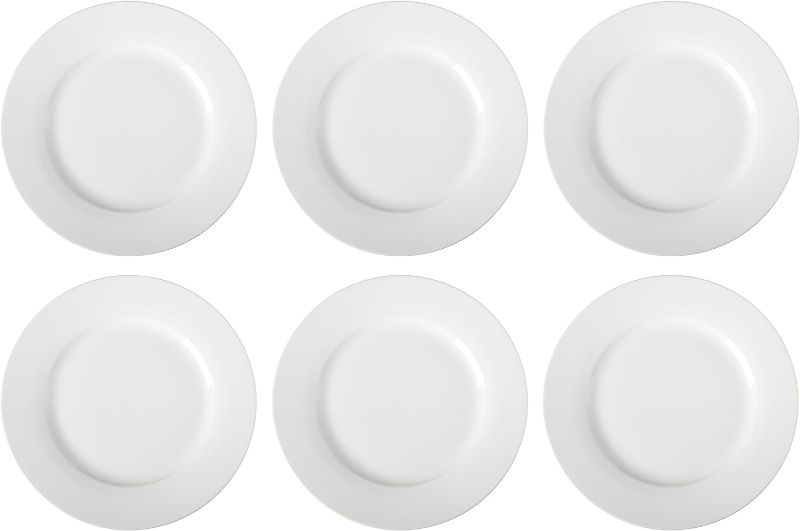 Photo 1 of Amazon Basics 6-Piece White Dinner Plate Set, 10.75inches
