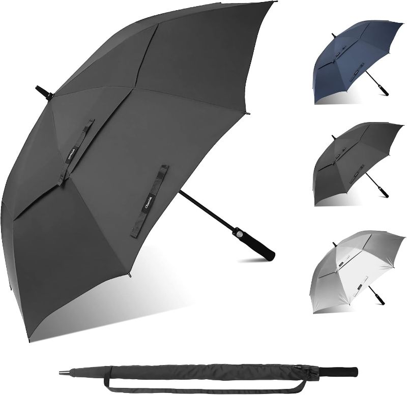 Photo 1 of Obemisk Extra Large Golf Umbrella?68/68 in Double Canopy Vented Windproof Waterproof Umbrella?Automatic Open Golf Umbrella for 2-3 Men
