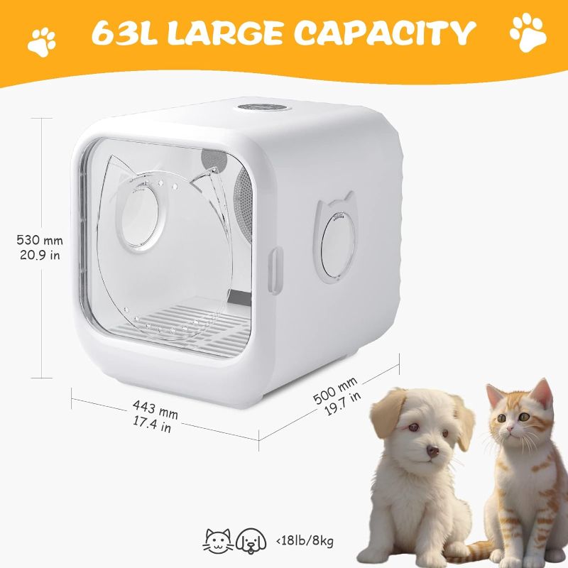 Photo 1 of ***MISSING POWER CORD*** GOODMOM Cat Dryer, Ultra Quiet Pet Hair Dryer Box 360 Drying, Adjustable Temperature and Time, Suitable for Cats and Small Dog