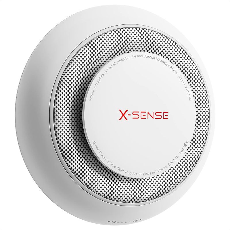 Photo 1 of 
X-Sense Wireless Interconnected Combination Smoke and Carbon Monoxide Detector with Large Silence Button, Over 820 ft Transmission Range, XP01-W, 1-Pack