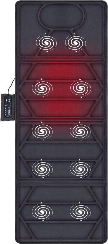 Photo 1 of 
Snailax Massage Mat with Heat - 10 Motors Vibrating Massage Mattress Pad with 2 Heating Pads for Back, Full Body Massager for Neck and Back,Lumbar Calf.