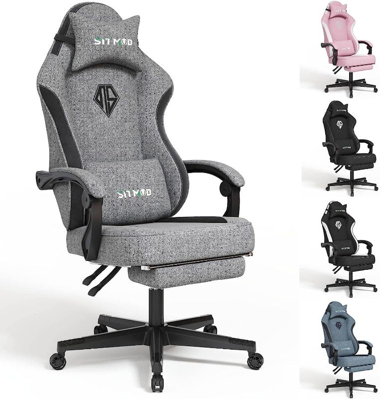 Photo 1 of 
SITMOD Gaming Chair with Footrest-Computer Ergonomic Video Game Chair-Backrest and Seat Height Adjustable Swivel Task Chair for Adults with Lumbar