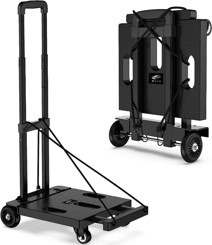 Photo 1 of 
SOYO Folding Hand Truck, 265 LB Capacity Dolly Cart for Moving, Heavy Duty Fold Up Shifter Trolley Collapsible Portable Luggage Cart with 4 Wheels 