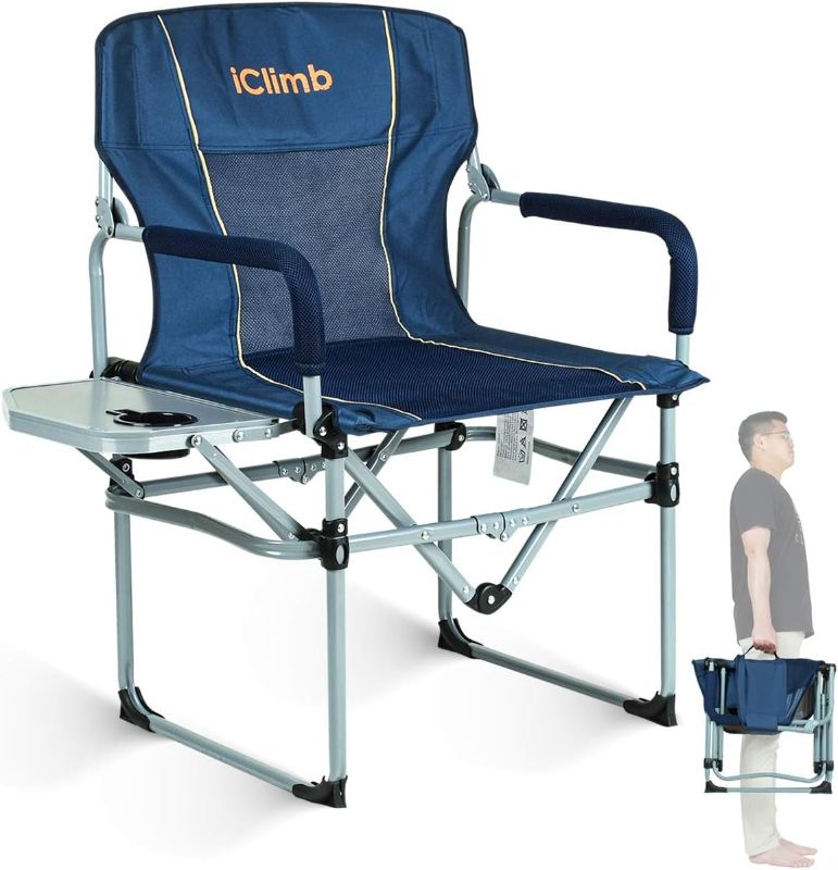 Photo 1 of 
iClimb Heavy Duty Compact Camping Folding Mesh Chair with Side Table and Handle