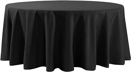 Photo 1 of 132 inch Round Tablecloth Washable Polyester Table Cloth Decorative Table Cover for Wedding Party Dining Banquet?132 inch,Black
