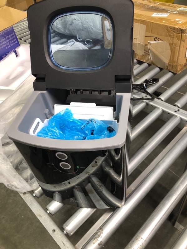 Photo 1 of Avanti Ice Maker Portable Countertop Design Makes 33 Pounds of Ice Cubes in 24 Hours, Self Cleaning, Includes Scoop, Black
