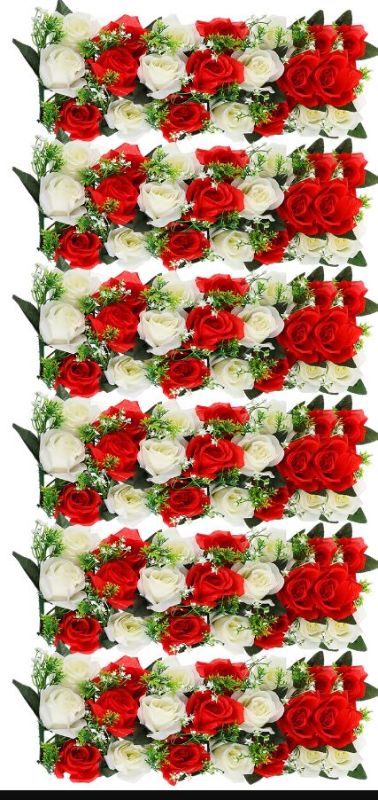 Photo 1 of Zeyune 12 Pcs Flower Centerpiece for Wedding Dining Table 19.6 Inch Artificial Floral Wedding Flower Arrangements Table Centerpieces for Party Event Floral Dining Table Runner Decoration (Red)