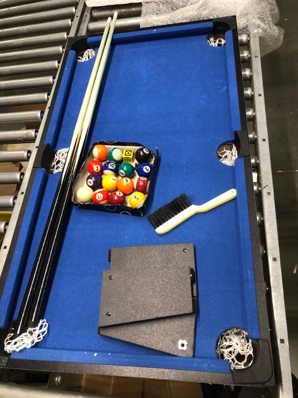 Photo 1 of Mini Pool Table Top Games: 36-Inch Tabletop Billiards Table Set with 16 Pool Balls, 2 Cues, 1 Triangle Rack, 2 Chalks & 1 Table Brush, Portable Pool Games for Kids, Children,Dog,Cat,Pet, Family Game
