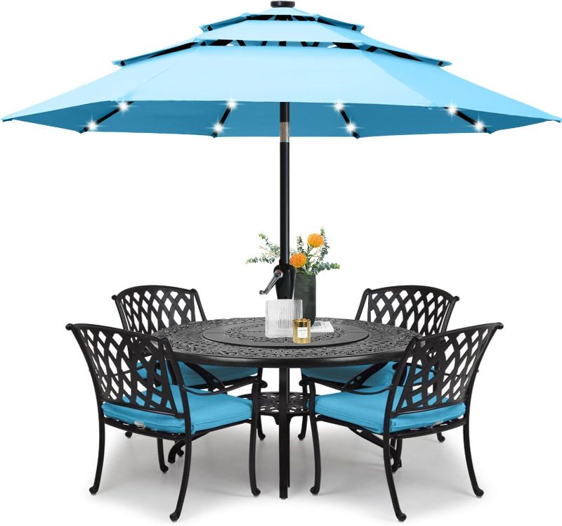 Photo 1 of 
ABCCANOPY Solar Led Patio Umbrellas 3-Tiers 10FT (Turquoise)