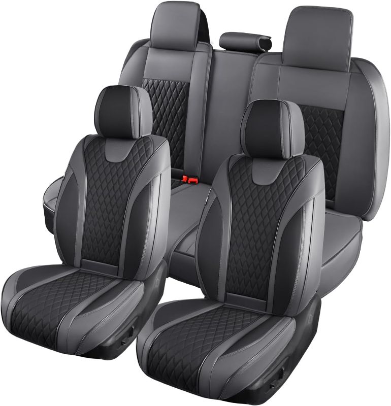 Photo 1 of 
Doogo Car Seat Covers, Leather Seat Covers, Universal Seat Covers 5 Seats, Front and Back Seat Covers Accessories for Most Cars Trucks SUV (Gray&Black..