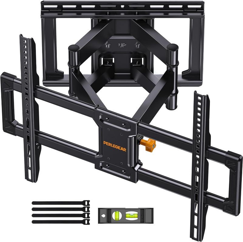 Photo 1 of 
Perlegear UL Listed Full Motion TV Wall Mount for 42-85 inch TVs up to 132 lbs, TV Mount with Dual Articulating Arms, Tool-Free Tilt, Swivel, Extension,