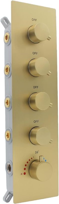 Photo 1 of 4 Way Thermostatic Shower Valve, Concealed 4 outlet Shower Diverter Mixing Valve, Can Run Together and The Flow Can Be Controlled with Bathroom...