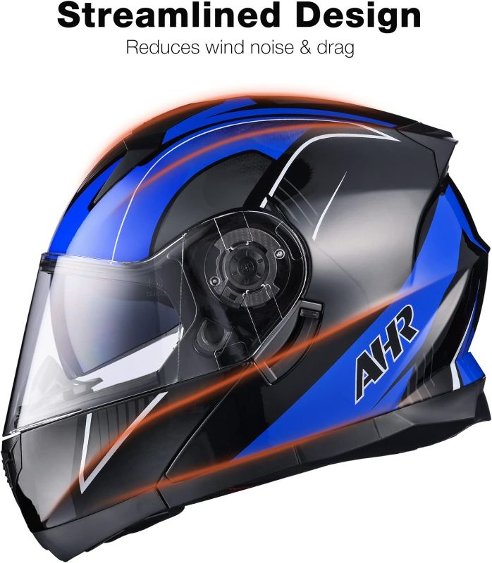 Photo 1 of AHR Motorcycle Bluetooth Helmet Flip up Full Face Helmet