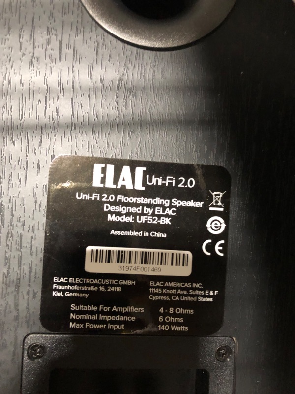 Photo 6 of ELAC Uni-Fi 2.0 UF52 Floorstanding Speaker (Each), Black (UF52-BK) 1