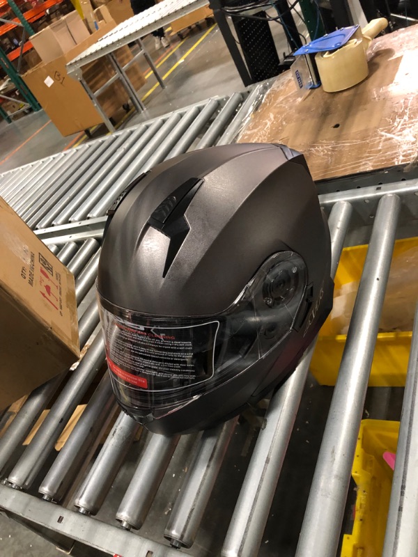 Photo 3 of AHR Motorcycle Helmet Dual Visor Modular Flip up Full Face Helmet DOT Approved - AHR Helmet Run-M1 & M3 for Adult Motorbike Street Bike Moped Racing M3 - Dark Grey X-Large
