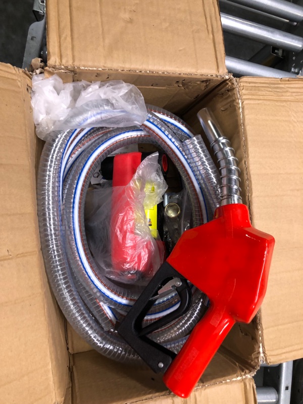 Photo 3 of 12V Fuel Transfer Pump, Diesel Transfer Pump with Nozzle Hose for Diesel, Kerosene, Machine, Transformer Oil, 12 GPM Self Priming DC Electric Diesel Fuel Transfer Pump Kit.