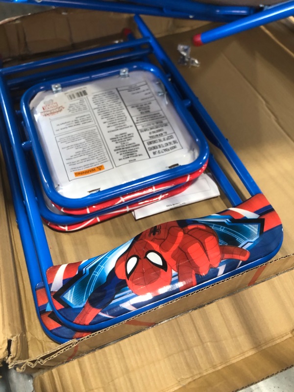 Photo 1 of Idea Nuova Marvel Spiderman 3 Piece Children's Activity Square Table and Chair Set, Ages 3+ (NN201039) Spiderman Table and Chair Set