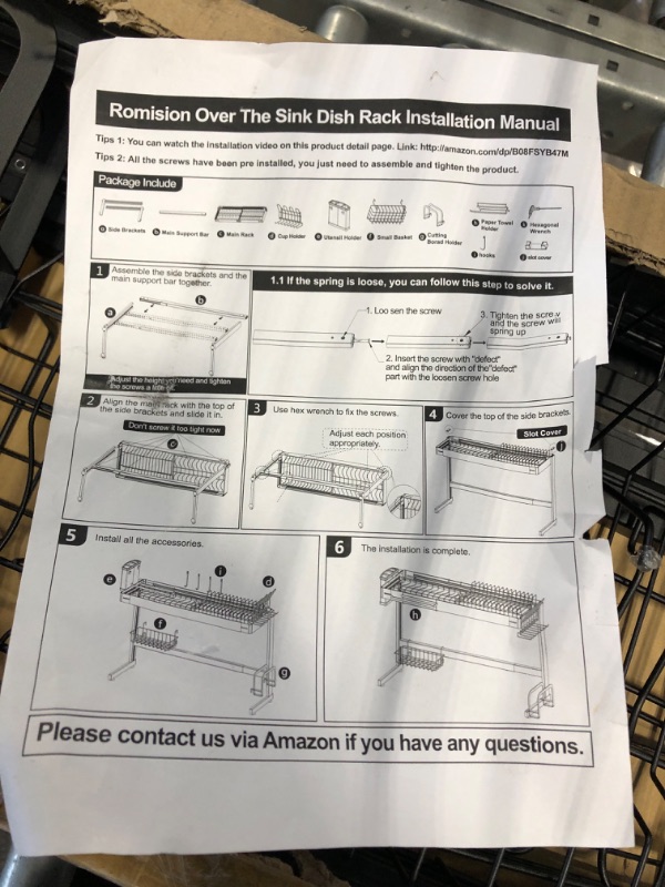 Photo 3 of ?Fit Sink 24"- 33" L? 2023 Version Adbiu Over Sink Dish Drying Rack (Expandable Dimension) Snap-On Design 2 Tier Large Kitchen Dish Rack Stainless Steel Counter Organization and Storage Black 23.5" - 32.5"(L) x 12"(W) x 19" - 22"(H)