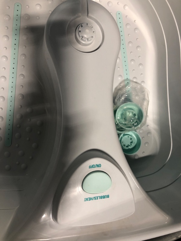 Photo 3 of Conair Soothing Pedicure Foot Spa Bath with Massaging Bubbles, Deep Basin Relaxing Foot Massager with Jets, Seafoam/White Massaging Bubbles Seafoam / White