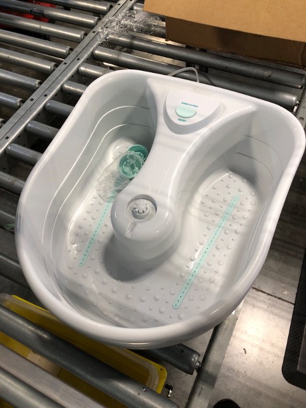 Photo 2 of Conair Soothing Pedicure Foot Spa Bath with Massaging Bubbles, Deep Basin Relaxing Foot Massager with Jets, Seafoam/White Massaging Bubbles Seafoam / White