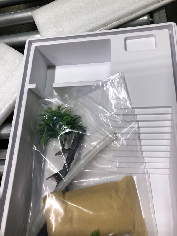 Photo 1 of BETAZOOER Turtle Tank with Adjustable Water Pump Filter, Full View Visually Tortoise Aquarium Habitat, Glass Material Easy Changing Water&Clean for Small Amphibious Creatures Reptiles 15.7"×11.8"×10"