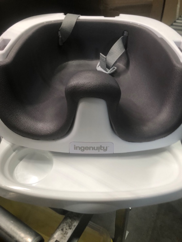 Photo 3 of Ingenuity Baby Base 2-in-1 Booster Feeding and Floor Seat with Self-Storing Tray, Slate
