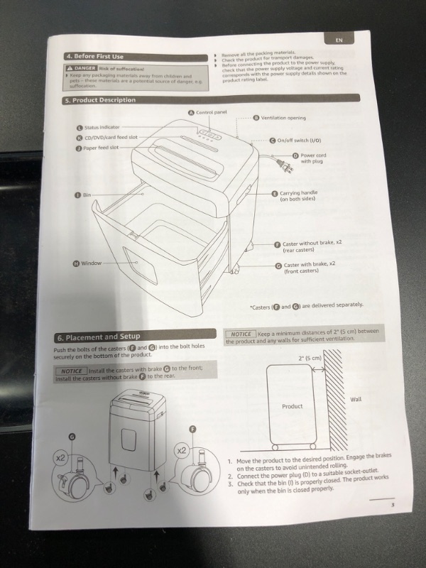 Photo 1 of Amazon Basics 12 Sheet Micro-Cut Paper,Credit Card and CD Shredder for Office/Home & Paper Shredder Sharpening & Lubricant Sheets - Pack of 24