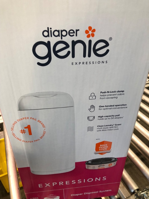 Photo 2 of Diaper Genie Expressions Pail | Odor-Controlling Baby Diaper Disposal System | Includes Diaper Pail and 1 Starter Refill Bag