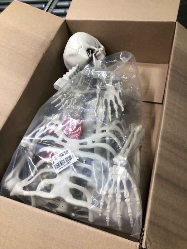 Photo 2 of 36" Skeleton Halloween Decorations, 3FT Realistic Full Body Movable Posable Joints Skeleton, Creepy Halloween Plastic Skeleton for Graveyard Decorations, Haunted House Props Indoor/Outdoor Decor