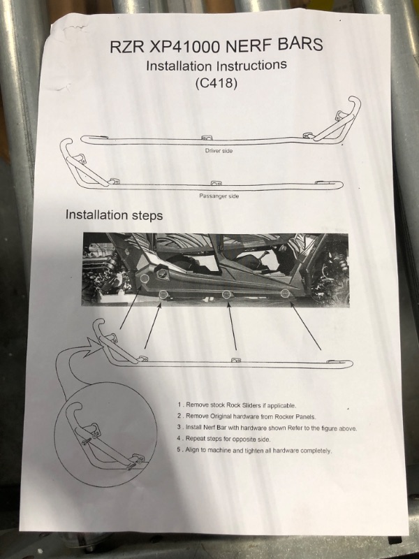 Photo 3 of NIXFACE RZR XP 4 1000 Rock Sliders Nerf Bars Fit for 2014-2023 Polaris RZR XP4 1000/ RZR 4 900/ RZR 4 Turbo Heavy Duty Tree Kickers 4 Steel Side Steps 4 Seater - Red