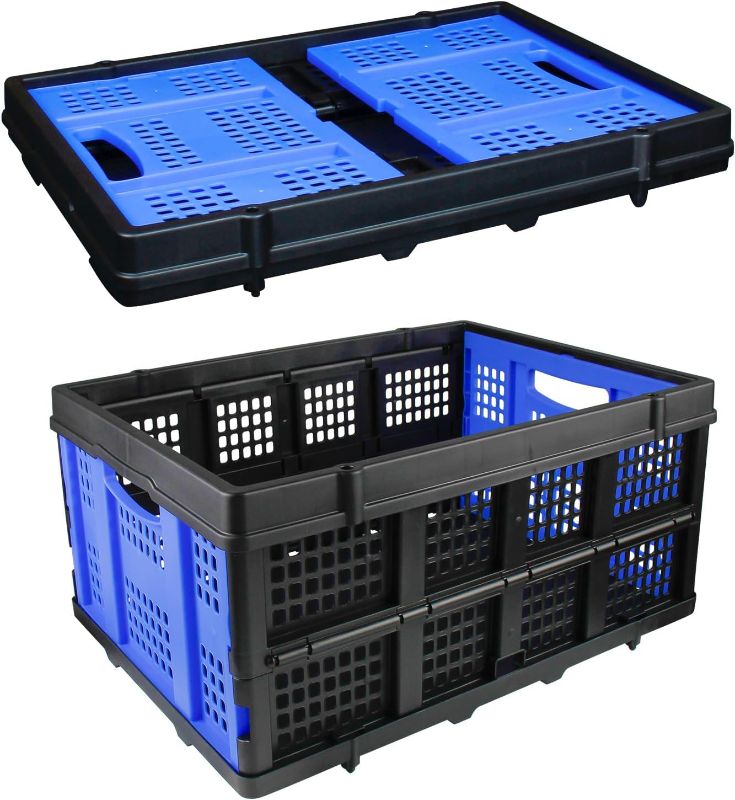 Photo 1 of APOXCON Plastic Collapsible Storage Crate, Folding Storage Basket for Home, Shopping and Office
