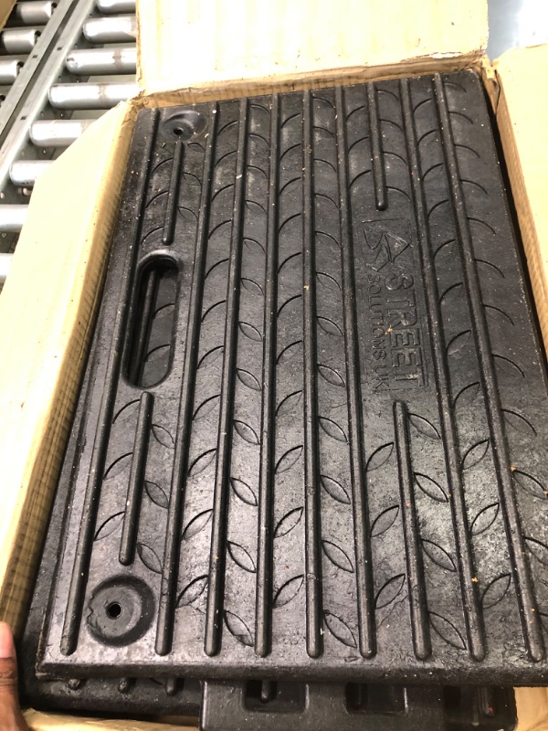 Photo 3 of 4" Inch Driveway Curb Ramp, Heavy Duty Rubber Ramps Perfect for Sidewalk, Low Cars, Curb Ramps for Motorhome, Truck, Shed Ramps, Pets & Wheelchair Threshold Ramp (4" Pack of 2)