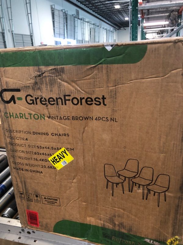 Photo 1 of 4PCS GREEN FOREST VINTAGE BROWN CHAIR SET