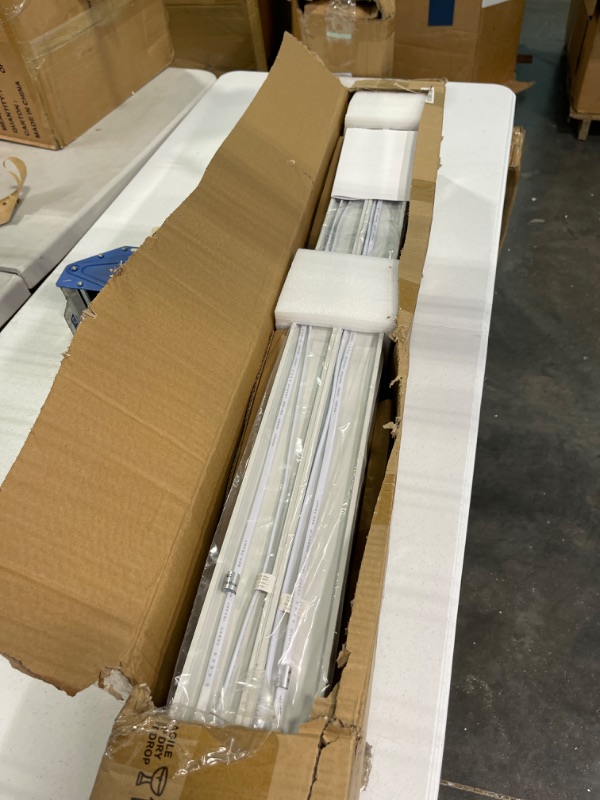 Photo 2 of Barrina 4FT Linkable LED Linear Light, Stepless Dimmable Suspended Lighting Fixture, 2700K 4000K 5000K 3CCT Selectable, Seamless Connection Shop Light, ETL Listed, 4 Pack White, 5568-0-10V Series White 4 Pack