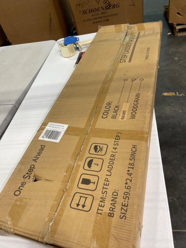 Photo 1 of Step Ladder 4 Step Folding Step Stool, Aluminum Lightweight Step Ladder with Handrails, Kitchen Ladder Wide Non-Slip Pedal, 330 LBS Capacity Home Office Foldable Ladders, Silver White White&sliver