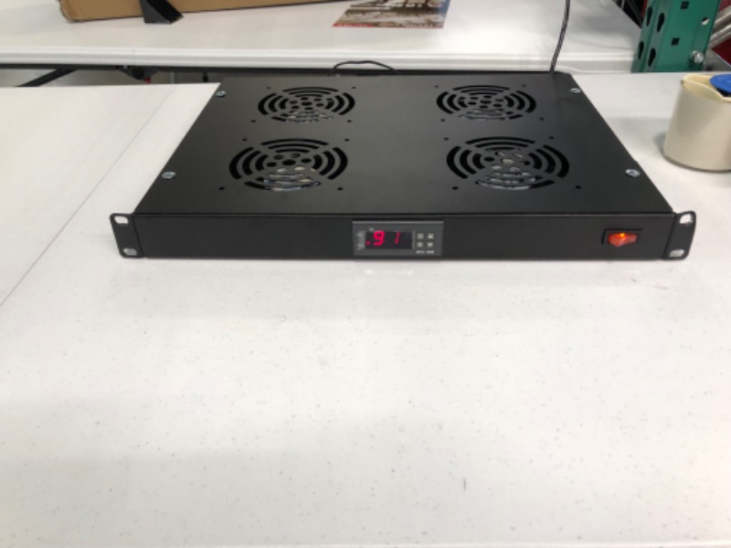 Photo 4 of Rack Mount Fan - 4 Fans Server Cooling System - 1U 19" Rackmount Cabinet Panel w/Adjustable Temperature Control (Heat Monitor - Digital Display) Alarm Sensor (Overheat Air Flow Exhaust) Tupavco TP1701