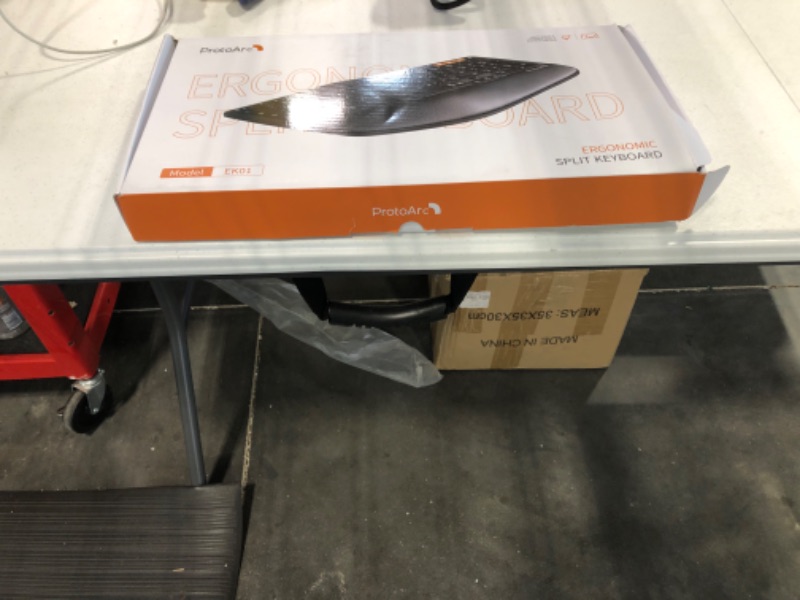 Photo 1 of ProtoArc Backlit Wireless Ergonomic Keyboard, EK01 Bluetooth Ergo Split Keyboard with Wrist Rest, Natural Typing, Multi-Device, Rechargeable, Windows/Mac/Android