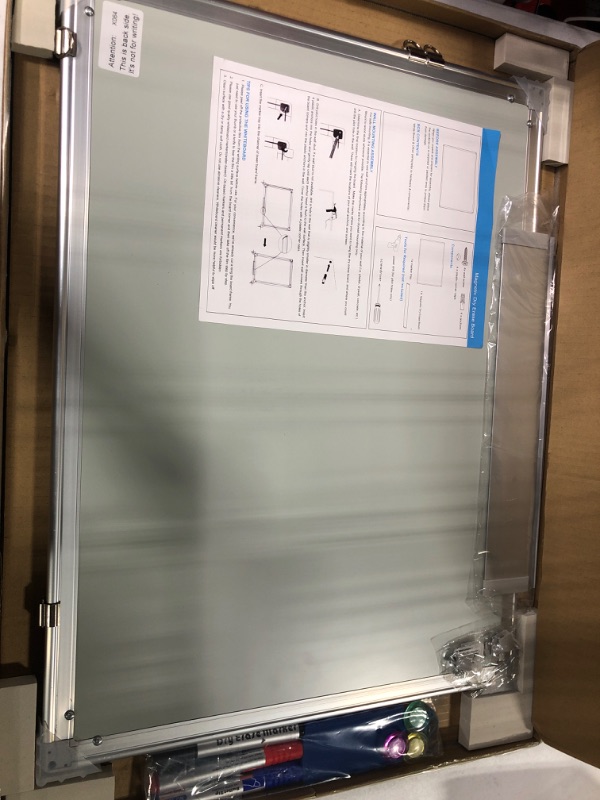 Photo 2 of Amazon Basics Magnetic Whiteboard with Pen Tray and Aluminium Strips, Dry-Erase