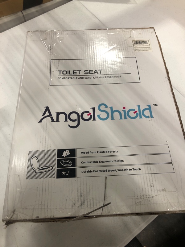 Photo 2 of Elongated Toilet Seat Molded Wood Toilet Seat with Quietly Close and Quick Release Hinges, Easy to Install also Easy to Clean by Angol Shiold (Elongated, Walnut) Soft Close Walnut