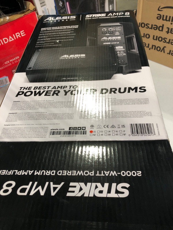 Photo 3 of Alesis Strike Amp 8 - 2000-Watt Drum Amplifier Speaker for Electronic Drum Sets with 8-Inch Woofer & DRP100 - Audio-Isolation Electronic Drums Headphones for Monitoring 8 inch Woofer + Headphones