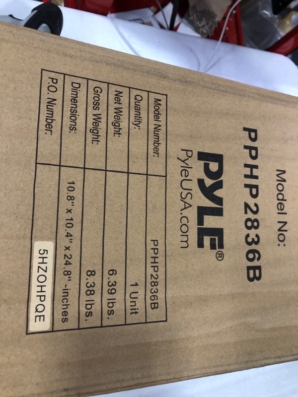 Photo 3 of Pyle Bluetooth PA Speaker System - 600W Rechargeable Outdoor Bluetooth Speaker Portable PA System w/ Dual 8” Subwoofer 1” Tweeter, Microphone In, Party Lights, USB, Radio, Remote - Pyle PPHP2836B Speaker System Speaker System