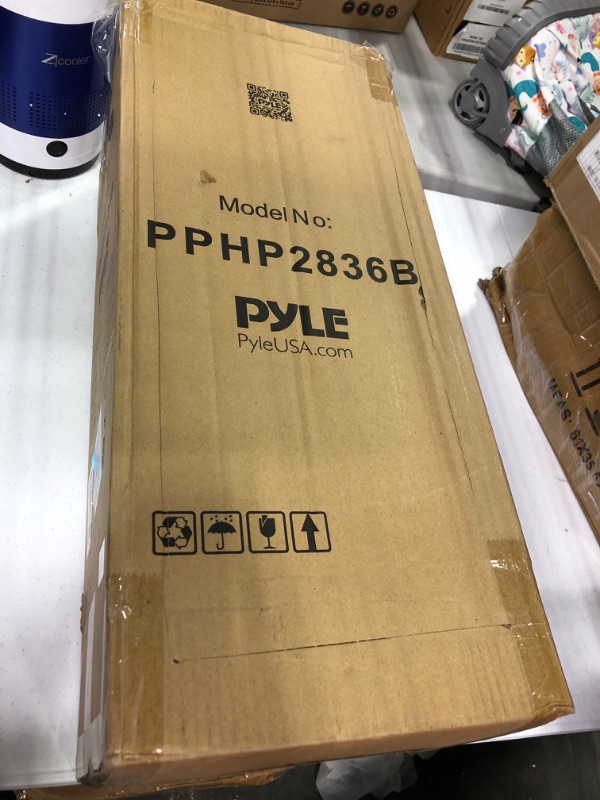 Photo 2 of Pyle Bluetooth PA Speaker System - 600W Rechargeable Outdoor Bluetooth Speaker Portable PA System w/ Dual 8” Subwoofer 1” Tweeter, Microphone In, Party Lights, USB, Radio, Remote - Pyle PPHP2836B Speaker System Speaker System